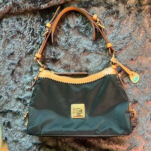 Dooney & Bourke Black and Tan Shoulder Bag